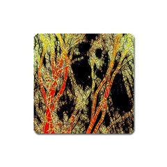 Artistic Effect Fractal Forest Background Square Magnet by Amaryn4rt