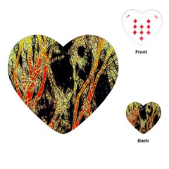 Artistic Effect Fractal Forest Background Playing Cards (heart) 