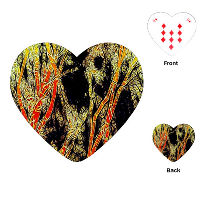 Artistic Effect Fractal Forest Background Playing Cards (Heart) 