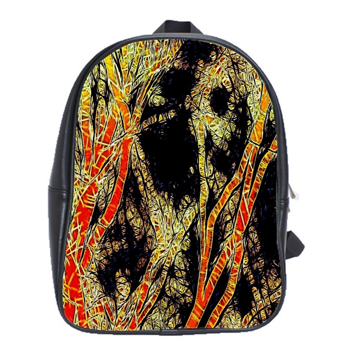 Artistic Effect Fractal Forest Background School Bags(Large) 