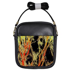 Artistic Effect Fractal Forest Background Girls Sling Bags by Amaryn4rt