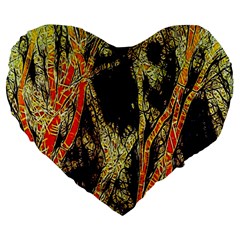 Artistic Effect Fractal Forest Background Large 19  Premium Heart Shape Cushions by Amaryn4rt