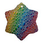 Bubbles Rainbow Colourful Colors Snowflake Ornament (Two Sides) Back