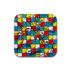 Snakes And Ladders Rubber Coaster (square)  by Amaryn4rt