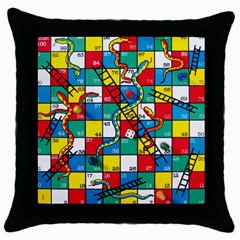 Snakes And Ladders Throw Pillow Case (black) by Amaryn4rt