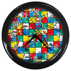 Snakes And Ladders Wall Clocks (black) by Amaryn4rt