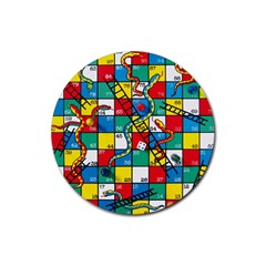 Snakes And Ladders Rubber Coaster (round)  by Amaryn4rt