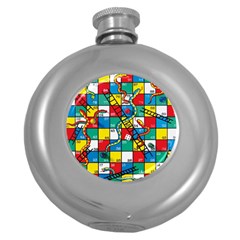 Snakes And Ladders Round Hip Flask (5 Oz) by Amaryn4rt