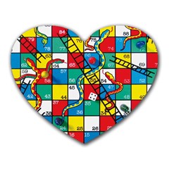 Snakes And Ladders Heart Mousepads by Amaryn4rt