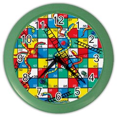 Snakes And Ladders Color Wall Clocks by Amaryn4rt