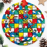 Snakes And Ladders Round Filigree Ornament (Two Sides) Front