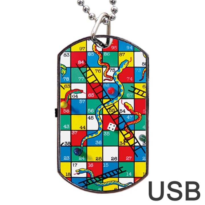 Snakes And Ladders Dog Tag USB Flash (One Side)