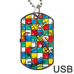 Snakes And Ladders Dog Tag Usb Flash (two Sides) by Amaryn4rt