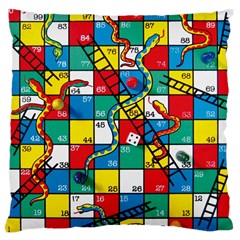 Snakes And Ladders Large Cushion Case (one Side) by Amaryn4rt