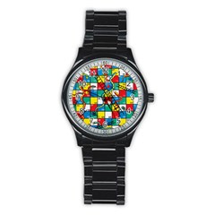 Snakes And Ladders Stainless Steel Round Watch by Amaryn4rt