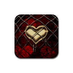 Love Hearth Background Scrapbooking Paper Rubber Coaster (square) 