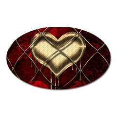 Love Hearth Background Scrapbooking Paper Oval Magnet