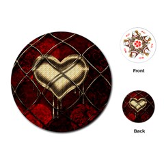 Love Hearth Background Scrapbooking Paper Playing Cards (round) 