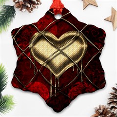 Love Hearth Background Scrapbooking Paper Ornament (snowflake)