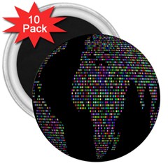 World Earth Planet Globe Map 3  Magnets (10 Pack)  by Amaryn4rt