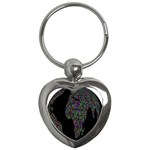 World Earth Planet Globe Map Key Chains (Heart)  Front