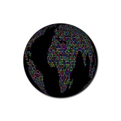 World Earth Planet Globe Map Rubber Round Coaster (4 Pack)  by Amaryn4rt