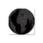 World Earth Planet Globe Map Square Magnet Front