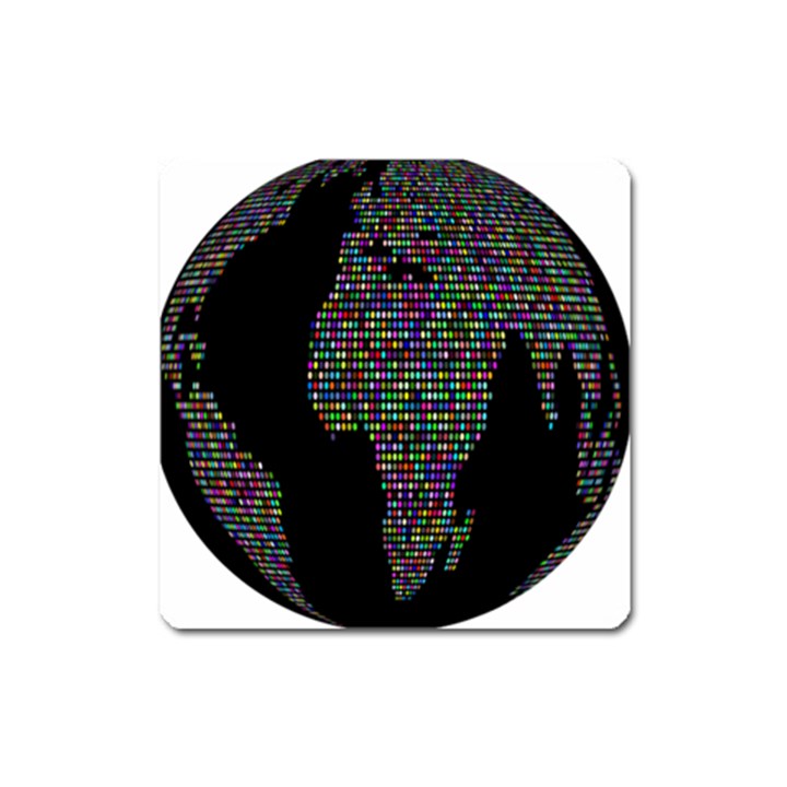 World Earth Planet Globe Map Square Magnet