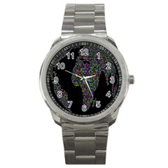 World Earth Planet Globe Map Sport Metal Watch by Amaryn4rt