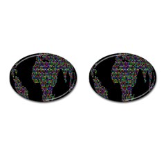 World Earth Planet Globe Map Cufflinks (oval) by Amaryn4rt