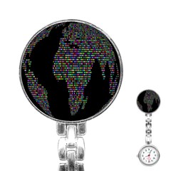 World Earth Planet Globe Map Stainless Steel Nurses Watch by Amaryn4rt