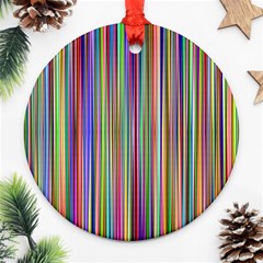 Striped Stripes Abstract Geometric Ornament (round) by Amaryn4rt