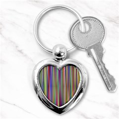 Striped Stripes Abstract Geometric Key Chains (heart)  by Amaryn4rt