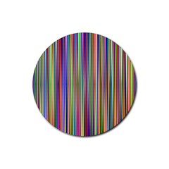 Striped Stripes Abstract Geometric Rubber Coaster (round)  by Amaryn4rt