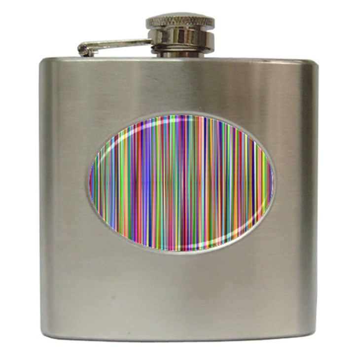 Striped Stripes Abstract Geometric Hip Flask (6 oz)