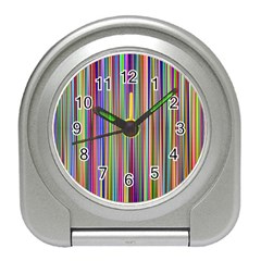 Striped Stripes Abstract Geometric Travel Alarm Clocks by Amaryn4rt