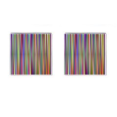 Striped Stripes Abstract Geometric Cufflinks (square)