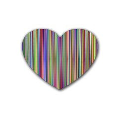 Striped Stripes Abstract Geometric Heart Coaster (4 Pack)  by Amaryn4rt