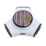 Striped Stripes Abstract Geometric 3-Port USB Hub Front