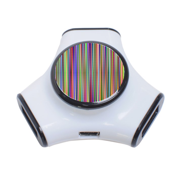 Striped Stripes Abstract Geometric 3-Port USB Hub