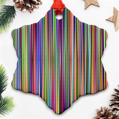 Striped Stripes Abstract Geometric Snowflake Ornament (two Sides)