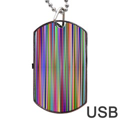 Striped Stripes Abstract Geometric Dog Tag Usb Flash (one Side)