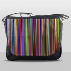 Striped Stripes Abstract Geometric Messenger Bags by Amaryn4rt