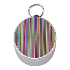 Striped Stripes Abstract Geometric Mini Silver Compasses by Amaryn4rt