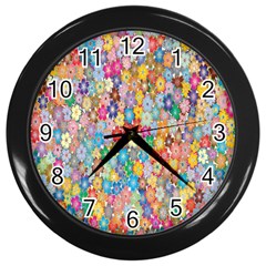 Sakura Cherry Blossom Floral Wall Clocks (black) by Amaryn4rt