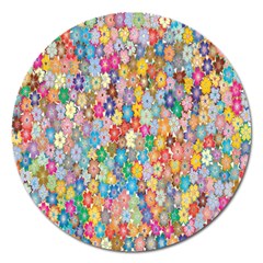 Sakura Cherry Blossom Floral Magnet 5  (round) by Amaryn4rt