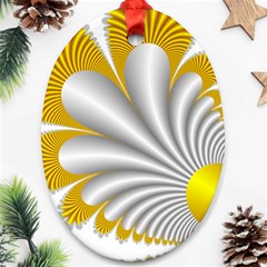 Fractal Gold Palm Tree  Ornament (oval)