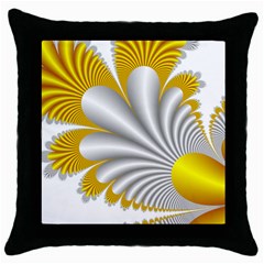 Fractal Gold Palm Tree  Throw Pillow Case (black) by Amaryn4rt