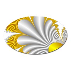 Fractal Gold Palm Tree  Oval Magnet by Amaryn4rt