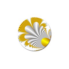 Fractal Gold Palm Tree  Golf Ball Marker